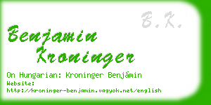 benjamin kroninger business card